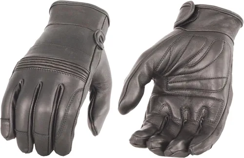 Milwaukee Leather Guante de piel de vaca para hombre MG7535 con dedos flexibles, palma de gel