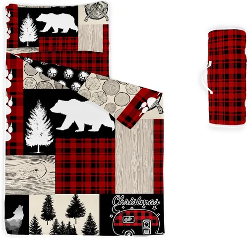Miniatura 8 de Tapete para siesta – Saco de dormir de animales con almohada extraíble – Juego de ropa de cama para guardería y fiestas de pijamas, preescolar