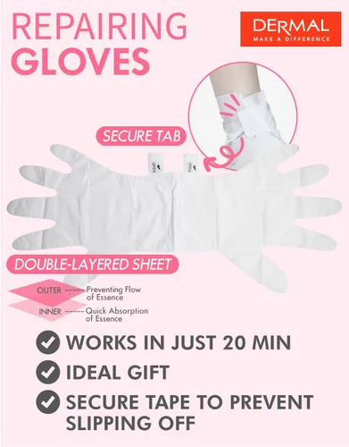 Miniatura 5 de DERMAL Moistfull - Juego de 6 calcetines sedosos para pies y guantes de mano, para pies y manos secos, tratamiento de spa en casa, probado por
