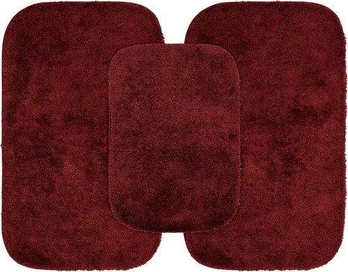 Miniatura 13 de Garland Rug 2 alfombras de baño tradicionales de nailon lavables color morado (17 x 24 pulgadas, 21 x 34 pulgadas), suaves, absorbentes y elegantes