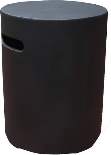 AMS Fireplace | Cubierta para tanque de propano de 20 libras Elementi (Cilindro liso - Negro) | GFRC, color negro, forma redonda, tamaño - 15.7 x