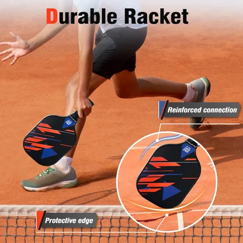 Miniatura 5 de niupipo Pickleball Paddles Set of 2 or 4, USAPA Approved Fiberglass Pickleball Paddle Set with Balls and Bag, Polypropylene Honeycomb Core, 2. Azul