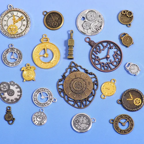 Miniatura 3 de stino 100 G Mixed Style Metal Charms for Jewelry Making, Bulk Silver & Gold Plated, for Bracelet, Necklace, Earrings DIY Crafts