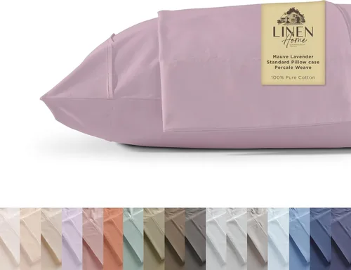 Miniatura 50 de Linen Home Juego de fundas de almohada King de 500 hilos, fundas de almohada 100 % algodón de fibra larga, juego de 2 fundas de almohada de satén