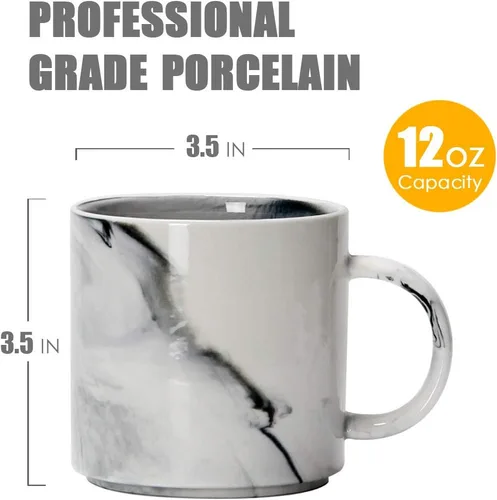 Miniatura 2 de M101 - Tazas de café apilables de 12 onzas para oficina, taza de cerámica de mármol novedosa para niños y niñas, amantes, mujeres y hombres, juego