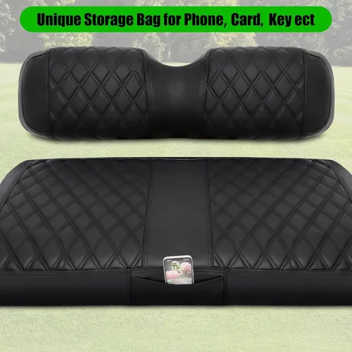 Miniatura 6 de EZGO Fundas de Asiento, Fundas de Asiento de Carrito de Golf para EZGO TXT 1994-2013 y EZGO RXV OEM Asiento Ordinario Cuero Marino Grueso Diamante