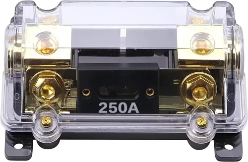 Miniatura 5 de ZOOKOTO Portafusibles de 100 A, audio estéreo para automóvil, soporte de fusibles ANL en línea de calibre 0, 2, 4, con fusible ANL de 100 amperios