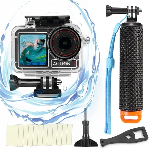 Miniatura 9 de BO&DQQ Carcasa Subacuática Impermeable Compatible con DJI Osmo Action 5 Pro/Action 4/Action 3, Funda de Cubierta de Buceo de 50 m/164 pies con Kit