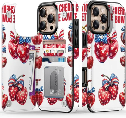 Miniatura 142 de FUNMIKO Funda tipo cartera para iPhone 13 con tarjetero, bloqueo RFID, protección de grado militar y obras de arte impresas con rayos UV, cierre