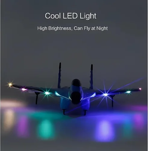 Miniatura 3 de Avión inalámbrico de juguete con control remoto - 2023 Nuevo avión RC Su-35 de 2.4 GHz con luces, avión de combate RC de espuma para adultos al aire