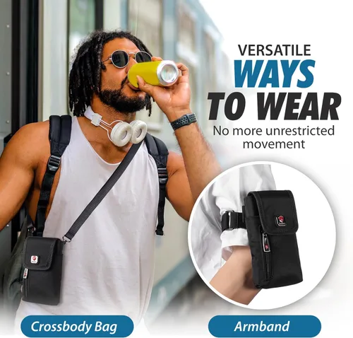 Miniatura 6 de Ranboo Phone Holster Fit for iPhone 17 Pro Max Samsung Galaxy A15 S25 Ultra S24 Ultra S23 Ultra Nylon Crossbody Purse Arm Band Bag Cell Phone Pouch