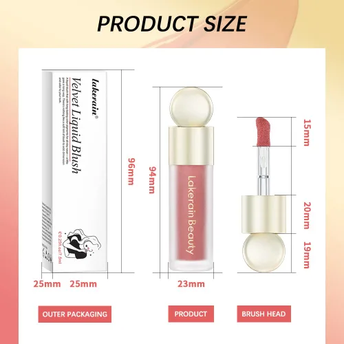 Miniatura 8 de Barra de Rubor Líquida para Mejillas, Crema de Terciopelo Suave para Rubor de Tinte Facial, Rubor Natural Mate Rosa Rojo para la Piel, Maquillaje 2#