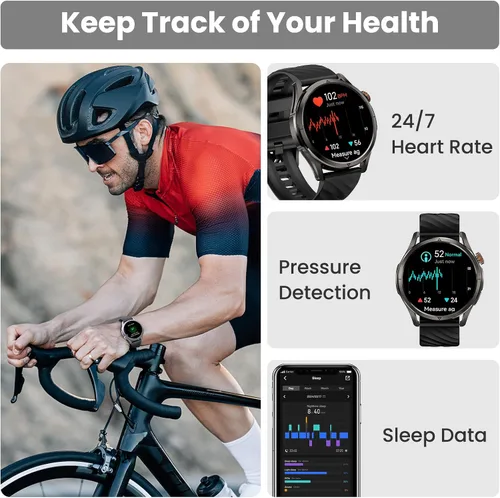 Miniatura 6 de KOSPET Magic R10 - Reloj inteligente GPS para hombres, cuerpo de acero inoxidable, batería de 50 días, impermeable 5ATM, 180 modos deportivos