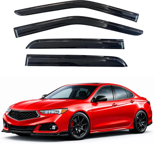 Miniatura 336 de KPY Visor de ventana compatible con Hyundai Tucson 2021-2025, 4 piezas de deflector de ventilación para ventana lateral, estilo Mugen, protector