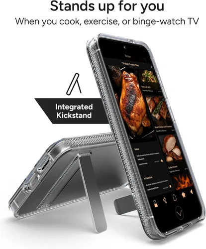 Miniatura 2 de ZAGG Crystal Palace - Funda para Samsung Galaxy S25 con función atril, transparente, protección contra caídas de 13 pies, antiamarilleo, reforzado