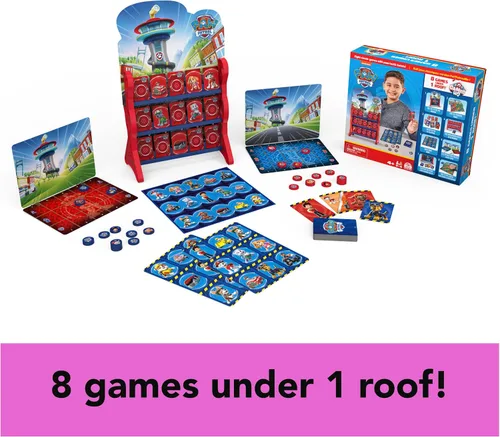 Miniatura 4 de Spin Master Games Patrulla Canina, juegos HQ Juegos de mesa para niños Damas Tic Tac Toe Memory Match Bingo Go Fish Juegos de cartas de Paw Patrol
