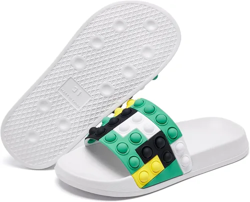 Miniatura 7 de Engtoy Sandalias para niños y niñas, unisex, ligeras, antideslizantes, puntera abierta, cómodas, para ducha, playa, divertidas sandalias
