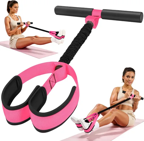 Pedal Resistance Band with Handle, Upgraded Durable Thickened Latex Tubes and Soft Foam Fabric Foot Pedal, Sit Up Exercise Equipment for Abdomen,