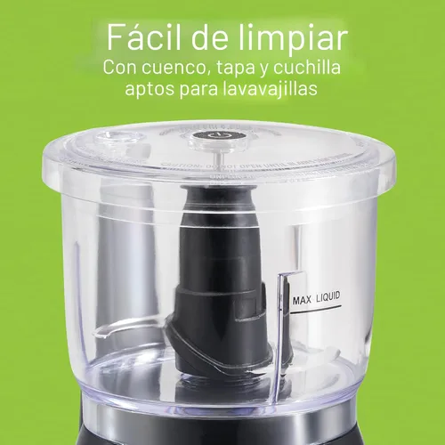 Miniatura 5 de Hamilton Beach - Picador de verduras eléctrico y mini procesador de alimentos, 3 tazas, 350 vatios, para picar, cortar y hacer puré, negro (72850)