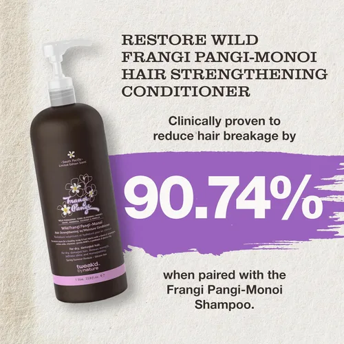 Miniatura 2 de Tweak'd by Nature - Restore Frangi Pangi-Monoi acondicionador fortalecedor del cabello, acondicionador profundo sin sulfatos para cabello seco
