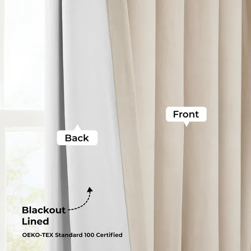 Miniatura 7 de HPD Half Price Drapes Cortinas Opacas de Terciopelo - 84 Pulgadas de Largo 1 Panel Cortina Opaca Signature Plisada para Sala de Estar y Dormitorio