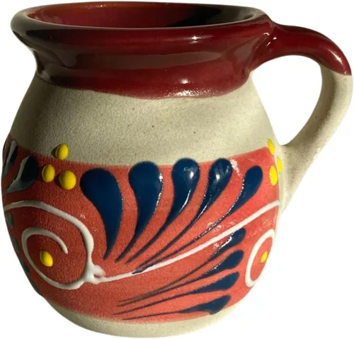 Miniatura 7 de JARRITOS taza mexicana arcilla, taza de arcilla mexicana, taza MEXICANA pintada a mano hecha a mano cerámica mexicana tazas de café (4Mixcolorspack)