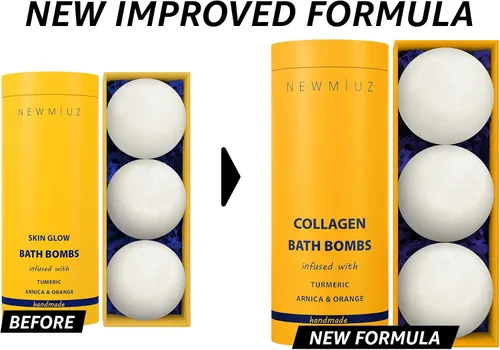 Miniatura 4 de Bombas de baño de colágeno, regalo de espuma de baño de lujo, para hidratación de piel seca, hidratante, cúrcuma, árnica, naranja, aceite esencial