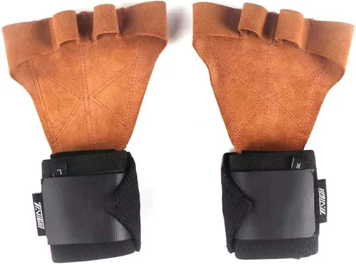Miniatura 6 de TAVIEW Agarre de mano de cuero con muñequera para levantamiento de pesas, entrenamiento cruzado, gimnasios, WODs y levantamiento de pesas