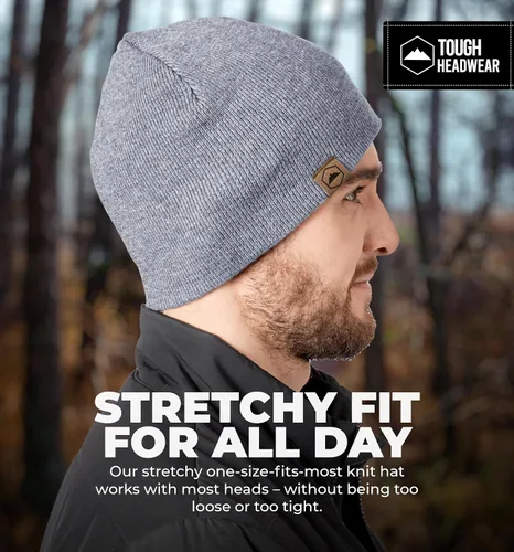 Miniatura 21 de Tough Headwear Daily Knit Beanie – Gorros para hombre – Sombreros de invierno para hombres y mujeres – Sombreros de punto cálidos para clima frío