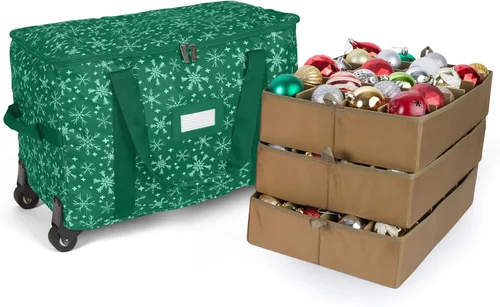 Miniatura 90 de Covermates Keepsakes Bolsa de almacenamiento ajustable para adornos, poliéster resistente, separadores acolchados y bandejas FlexGrid, organizador