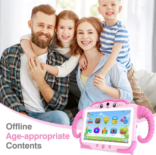 Miniatura 3 de Tableta infantil de 7 pulgadas para niños de 3 a 7 años, tableta para niños pequeños con juegos educativos, tabletas de 32 GB para niños con Rosa
