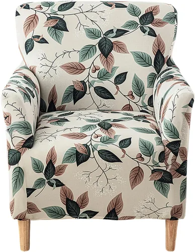 Miniatura 31 de CRFATOP - Funda elástica para sillón de mediados de siglo moderno de 1 pieza, fundas de silla de acento de jacquard con brazos, fundas de silla