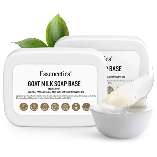 Base de jabón de leche de cabra para derretir y verter orgánico 2 libras - Libre de SLS - Base de jabón orgánico para derretir y verter para hacer