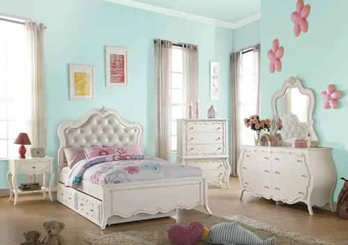 Miniatura 2 de ACME Edalene Twin Bed- Blanco perla