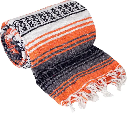 Miniatura 7 de Cobija auténtica mexicana para yoga, Azul