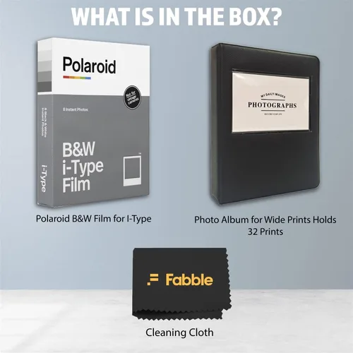 Miniatura 2 de Polaroid B&W Film para I-Type (8 exposiciones), paquete con álbum de fotos para Polaroid i-Type y Fujifilm Wide Prints - Capacidad para 28 imágenes