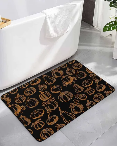 Alfombra de baño Shabby Chic con diseño de calabazas, antideslizante, de secado rápido y absorbente, de tierra de diatomeas, para cocina, sala de