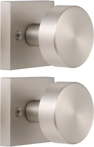 Miniatura 18 de coolnews Pomos dorados para puerta interior, pomo de puerta de privacidad con cerradura, manija de puerta cuadrada resistente moderna para Oro