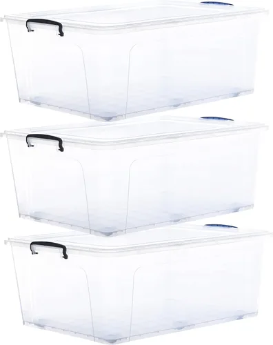 Miniatura 52 de Superio Cajas de almacenamiento transparentes con tapas, contenedores de plástico de 2.5 cuartos de galón para organizar, cajas apilables, sin BPA