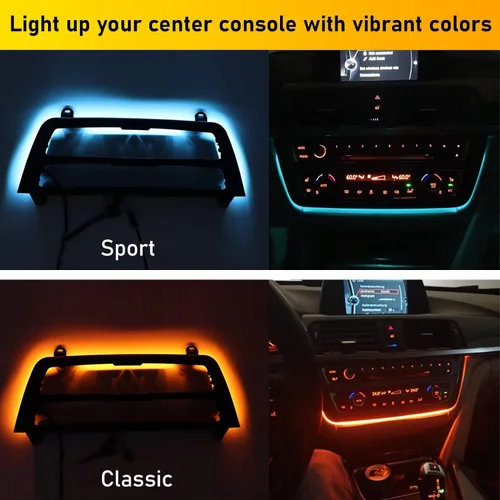 Miniatura 2 de Jaronx Compatible con Panel de Consola LED BMW Luz Ambiental para Serie 3 F30 F31 Serie 4 F32 F33, Panel de Control de Radio AC Luces Ambientales