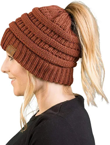 Miniatura 43 de Funky Junque - Gorro para mujer con ranura para cola de caballo
