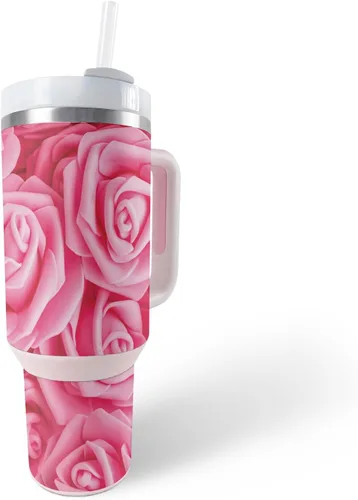 Miniatura 32 de MightySkins Skin - Vaso de vinilo compatible con Stanley The Quencher H2.0 FlowState de 40 onzas, color turquesa sólido, funda protectora, duradera