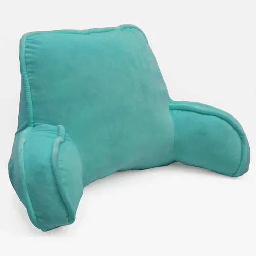 Miniatura 10 de Almohada aterciopelada súper suave para respaldo de lectura, brazos y bolsillos, de 18 pulgadas de alto para sentarse en la cama, sofá, cojín