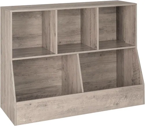 Miniatura 29 de DINZI LVJ Organizador de almacenamiento para juguetes, estantería para niños, gabinete de almacenamiento de juguetes de madera, estantería