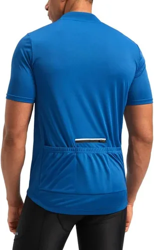 Bikewa Maillot de ciclismo para hombre que absorbe la humedad, manga corta, UPF media cremallera, ciclismo, ciclismo de carretera, camisas para