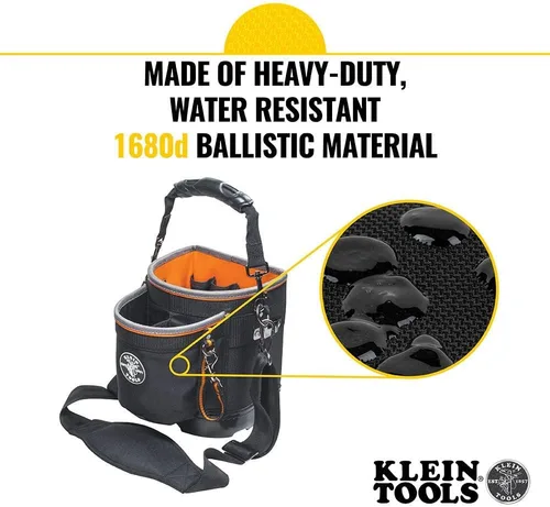 Miniatura 4 de Klein Tools 55419SP-14 Bolsa de herramientas con correa para el hombro tiene 14 bolsillos para almacenamiento de herramientas, puede adaptarse a