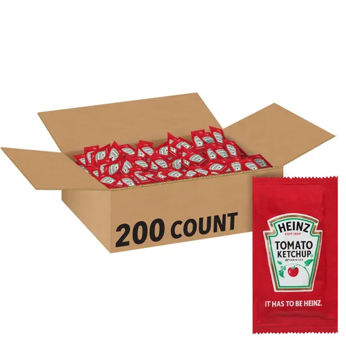 Paquetes Heinz de ketchup de porción individual (0.3 oz por paquete, paquete de 200)