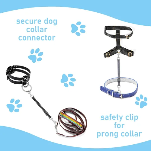 Miniatura 4 de Cobee Clips reflectantes de nailon para collar de punta, 2 conectores de arnés ajustables de seguridad para perro, clip de cierre de doble extremo