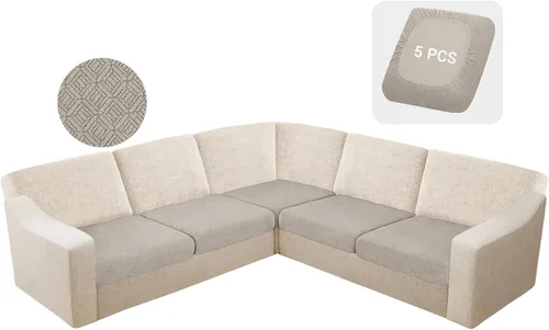Miniatura 64 de HDCAXKJ - Fundas impermeables para cojín de sofá modular, fundas elásticas para cojín de sofá de esquina, fundas protectoras de muebles de jacquard