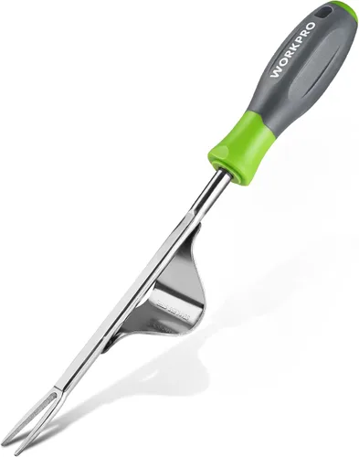 WORKPRO Herramienta extractora de malezas, base de palanca de metal y horquillas en forma de V para una fácil eliminación de malezas y excavación de